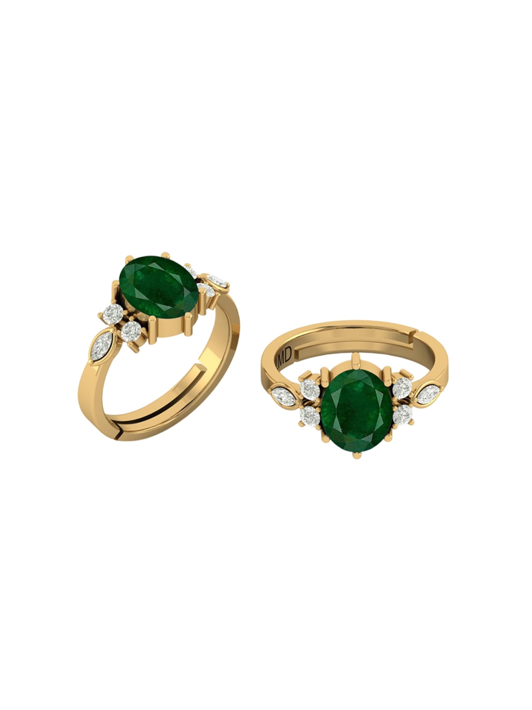 

LMDPRAJAPATIS Unisex Embellished Ring, Gold