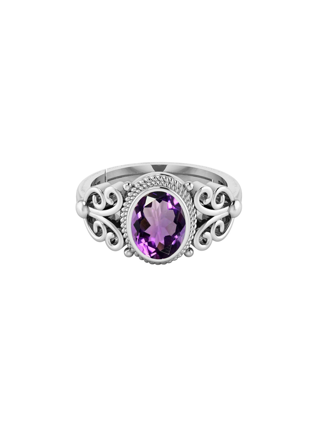 

LMDPRAJAPATIS Unisex Embellished Ring, Silver