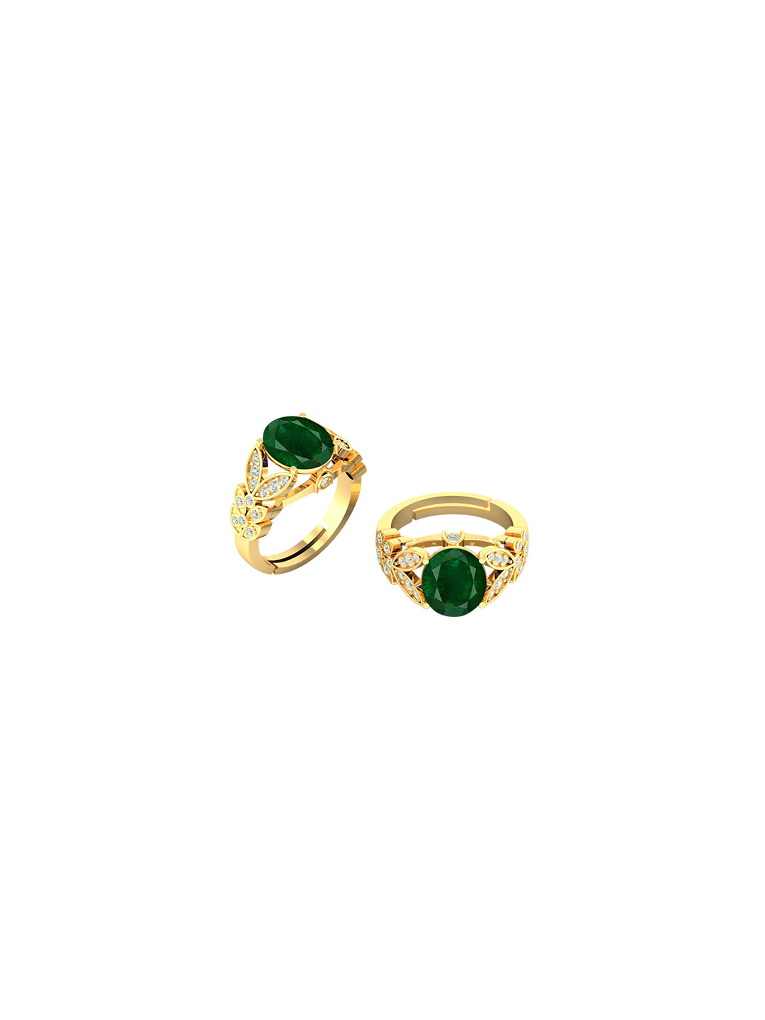 

LMDPRAJAPATIS Unisex Embellished Ring, Green