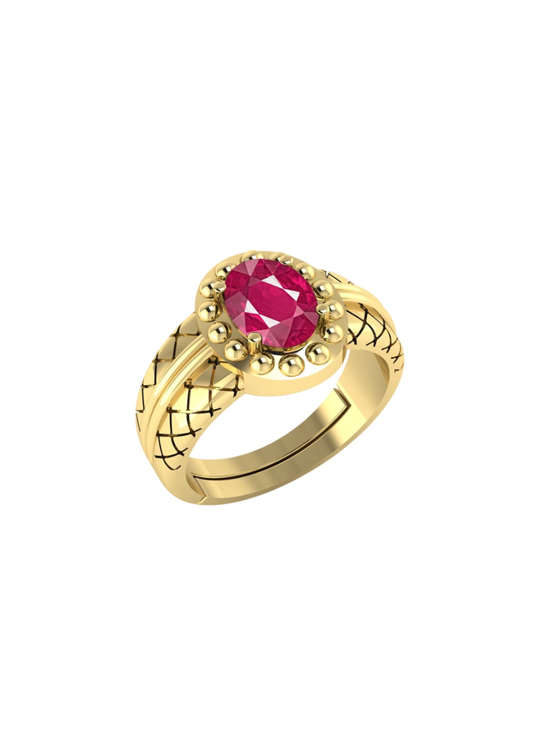 

LMDPRAJAPATIS Unisex Embellished Ring, Red