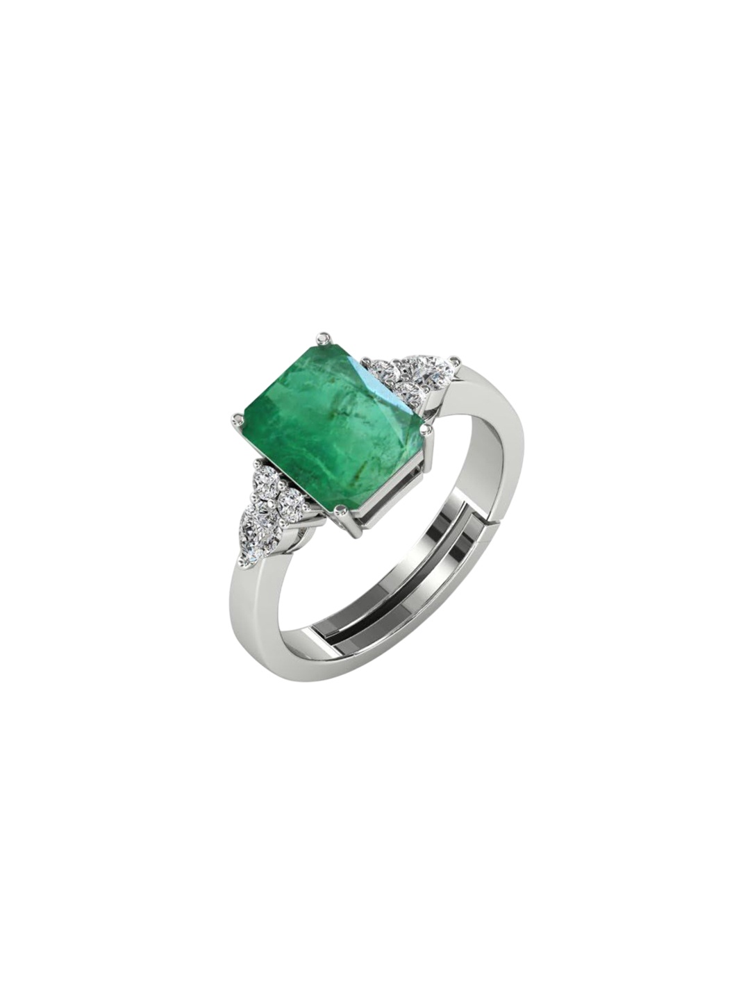 

LMDPRAJAPATIS Unisex Embellished Ring, Silver