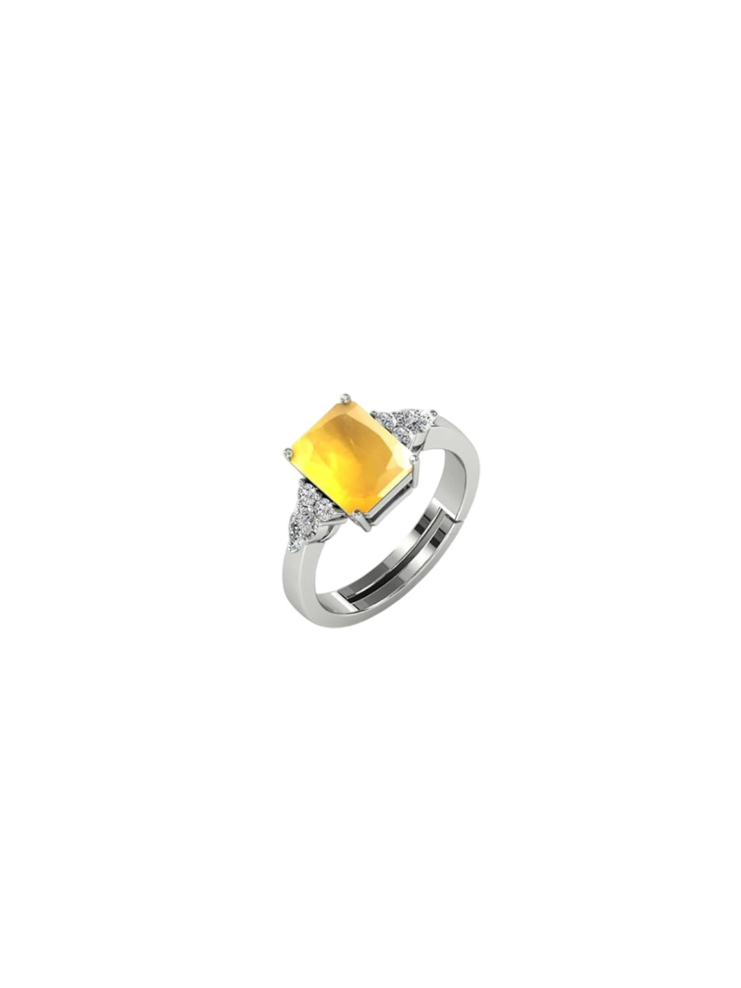 

LMDPRAJAPATIS Unisex Embellished Ring, Silver