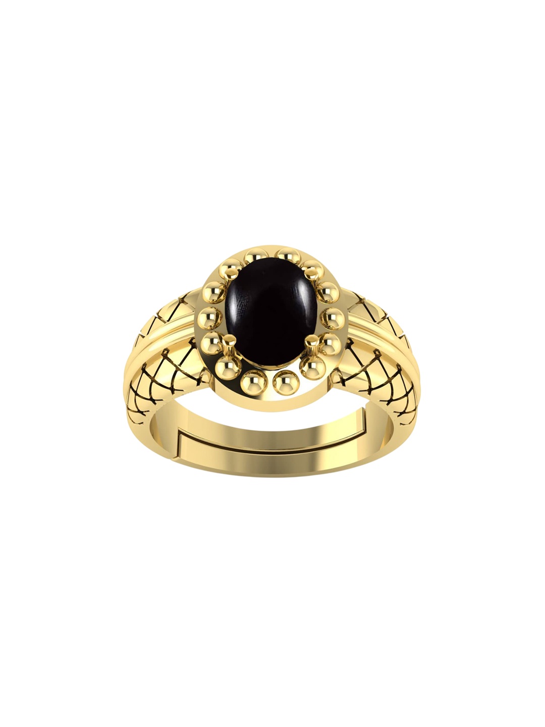 

LMDPRAJAPATIS Unisex Embellished Ring, Black