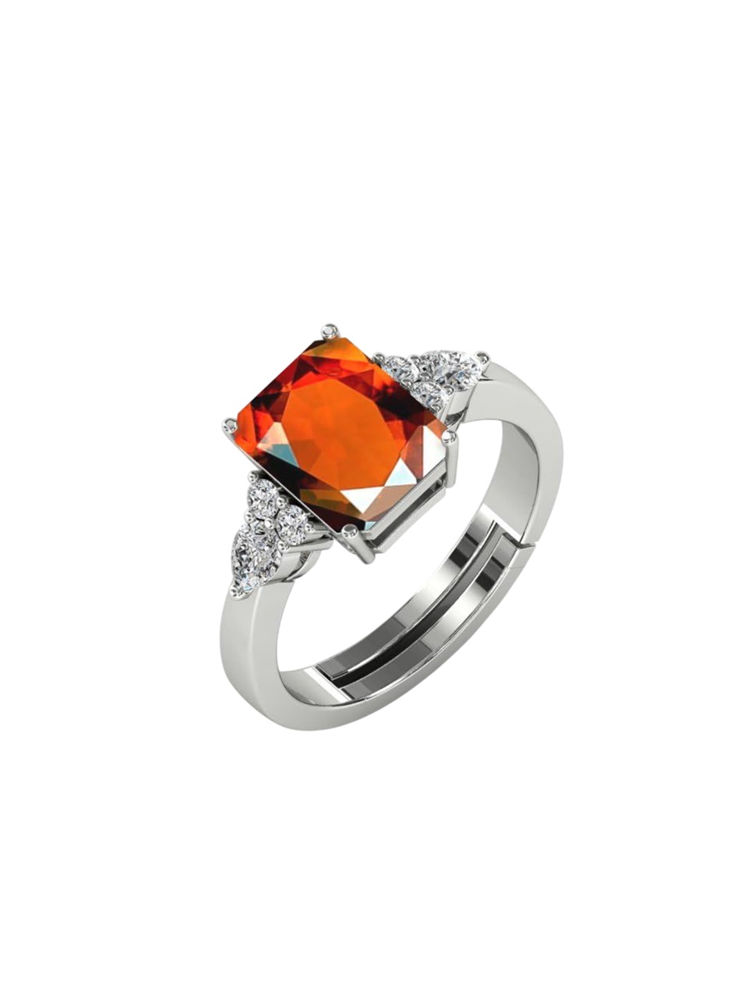 

LMDPRAJAPATIS Unisex Embellished Ring, Silver