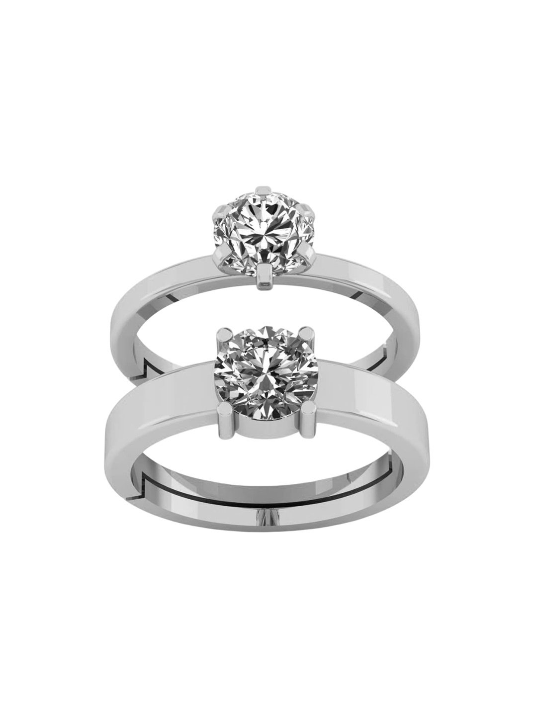 

LMDPRAJAPATIS Unisex Embellished Ring, White