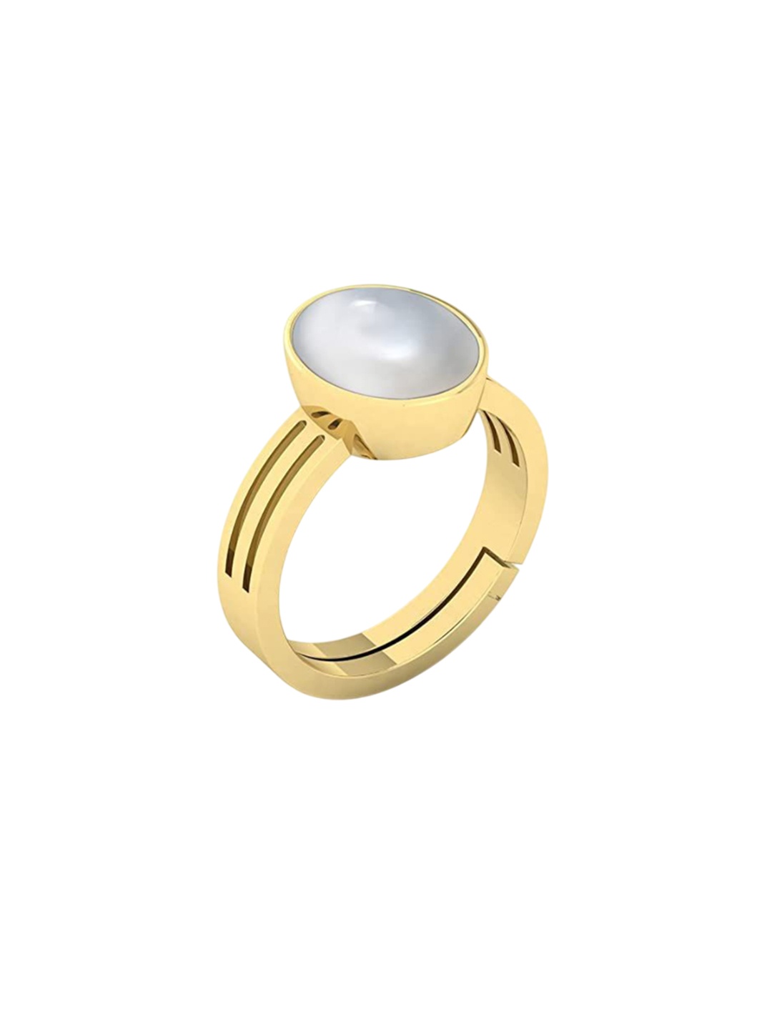 

LMDPRAJAPATIS Unisex Embellished Ring, White