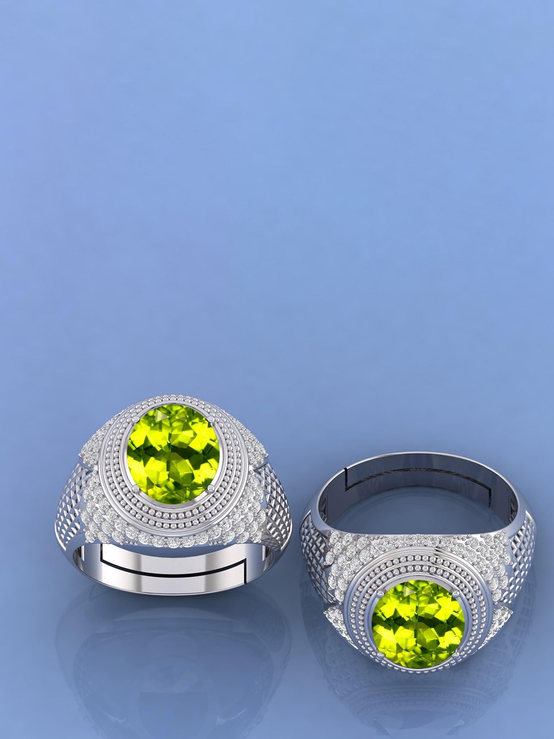 

LMDPRAJAPATIS Unisex Embellished Ring, Silver