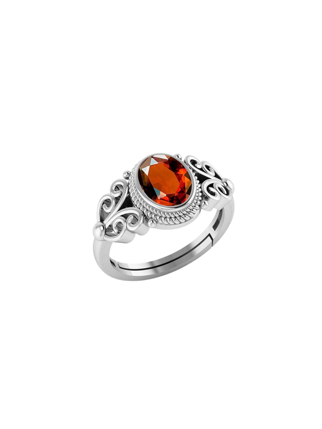 

LMDPRAJAPATIS Unisex Embellished Ring, Silver