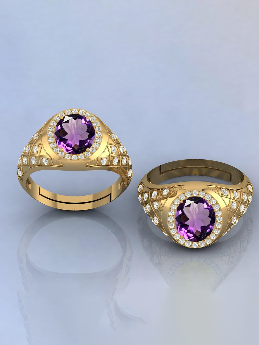 

LMDPRAJAPATIS Unisex Embellished Ring, Gold