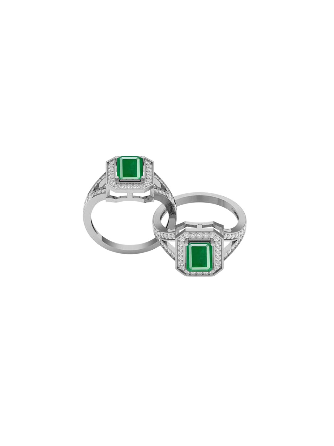 

LMDPRAJAPATIS Unisex Embellished Ring, Green