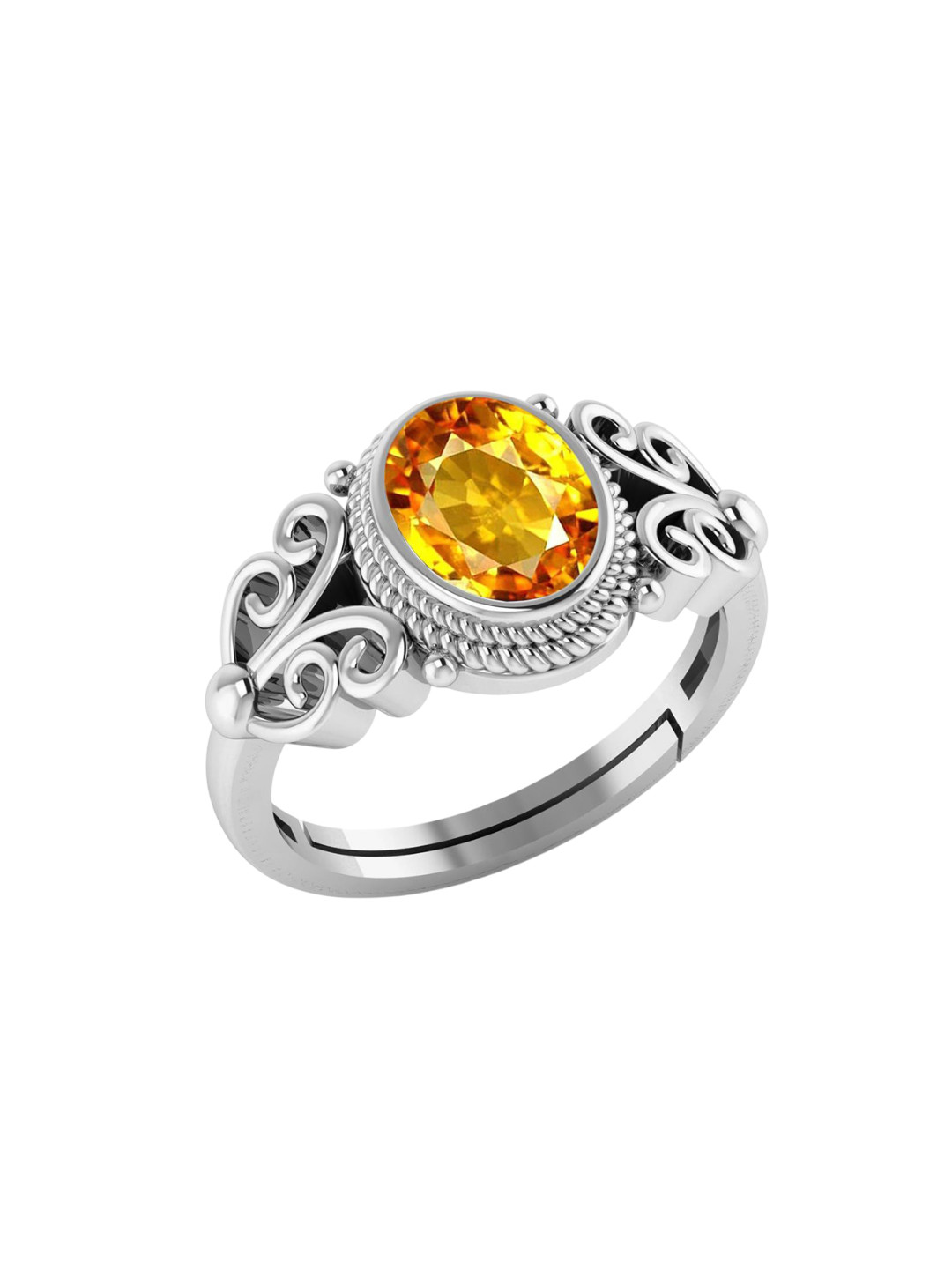 

LMDPRAJAPATIS Unisex Embellished Ring, Silver