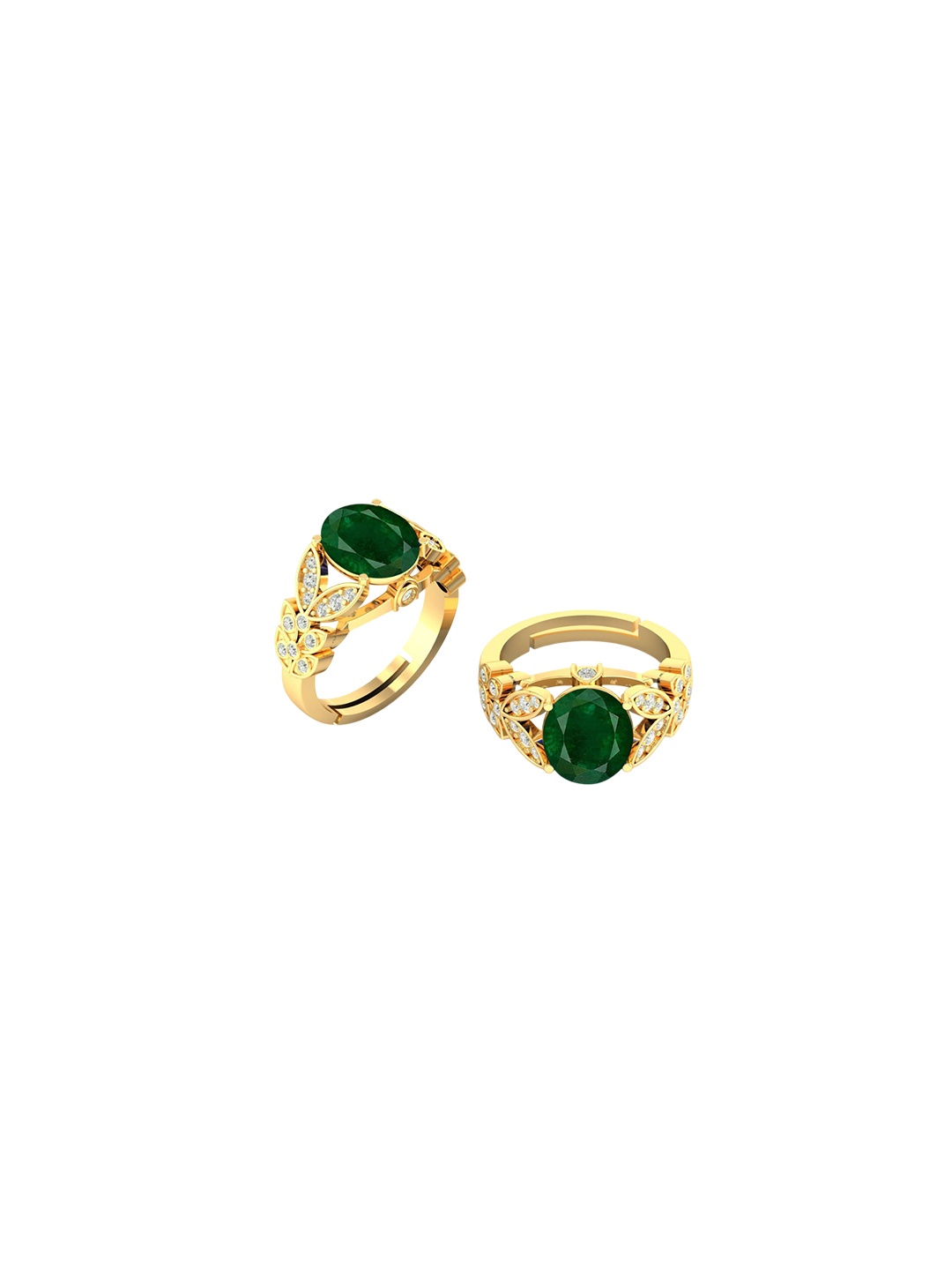 

LMDPRAJAPATIS Unisex Embellished Ring, Green