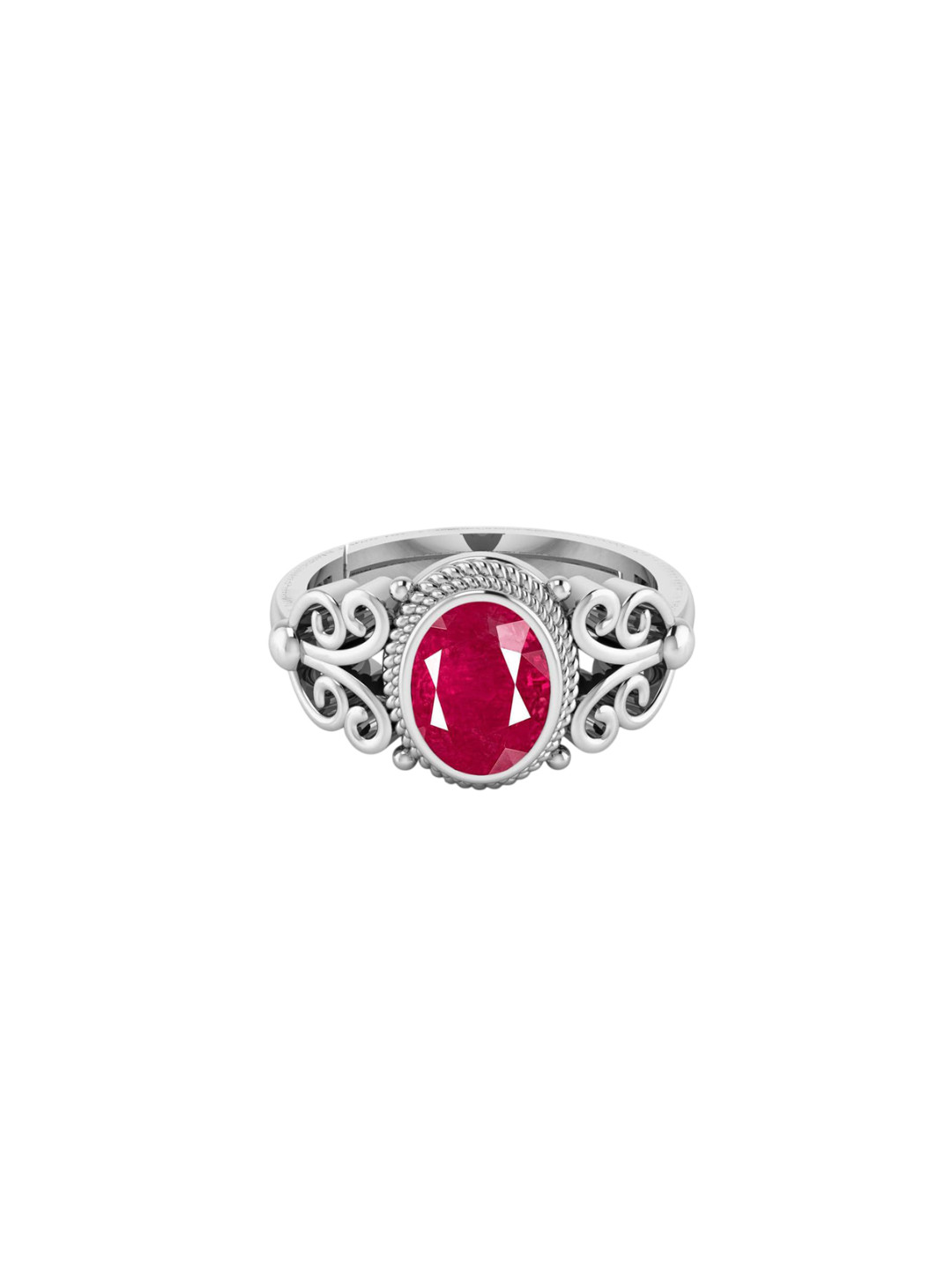 

LMDPRAJAPATIS Unisex Embellished Ring, Silver