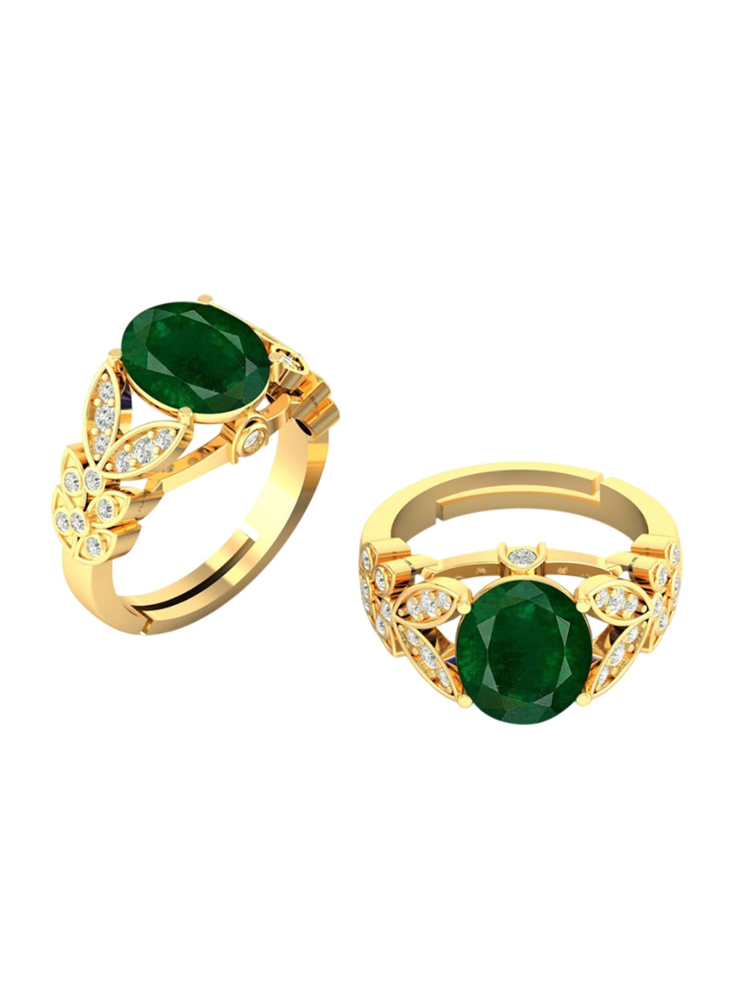 

LMDPRAJAPATIS Unisex Embellished Ring, Green