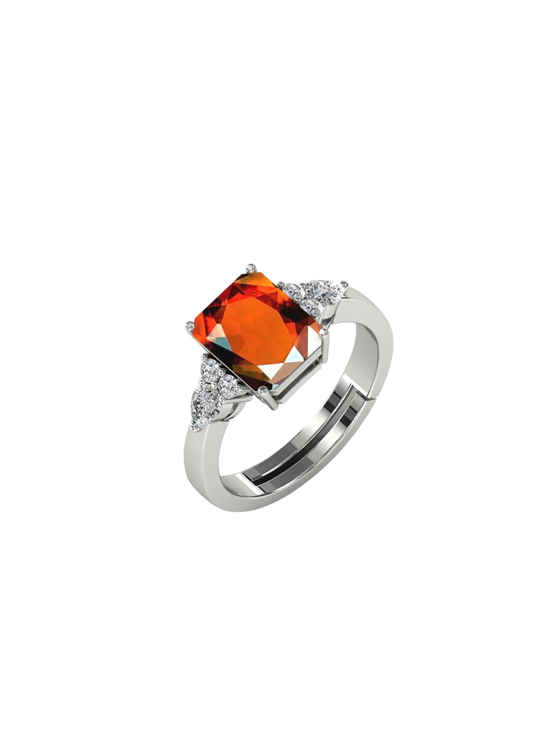 

LMDPRAJAPATIS Unisex Embellished Ring, Silver