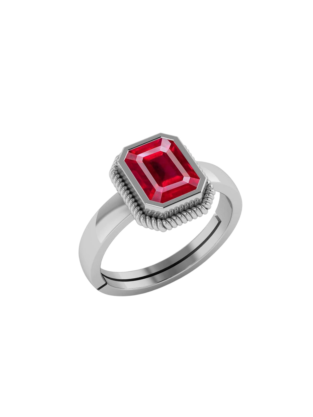 

LMDPRAJAPATIS Unisex Embellished Ring, Silver
