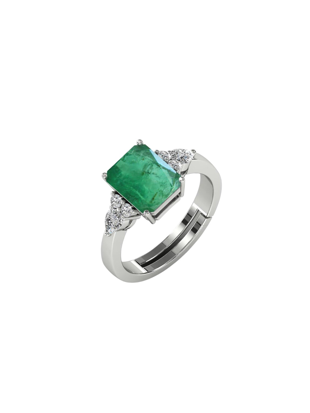 

LMDPRAJAPATIS Unisex Embellished Ring, Silver