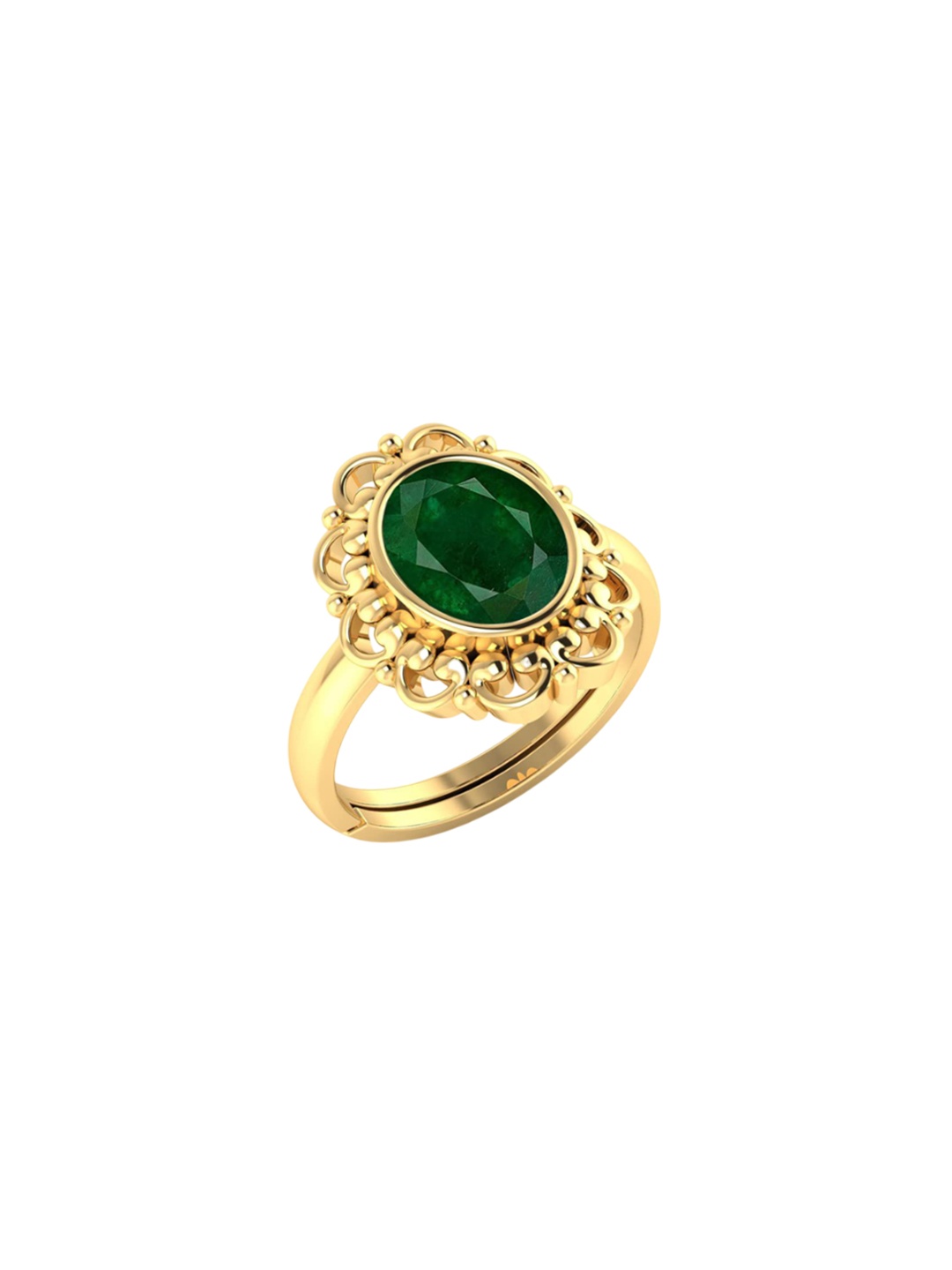 

LMDPRAJAPATIS Unisex Embellished Ring, Green