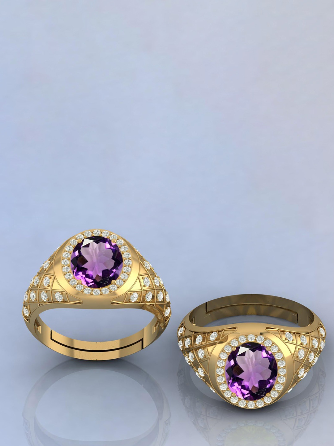 

LMDPRAJAPATIS Unisex Embellished Ring, Gold