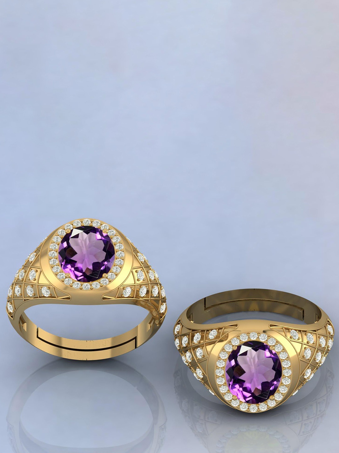 

LMDPRAJAPATIS Unisex Embellished Ring, Gold