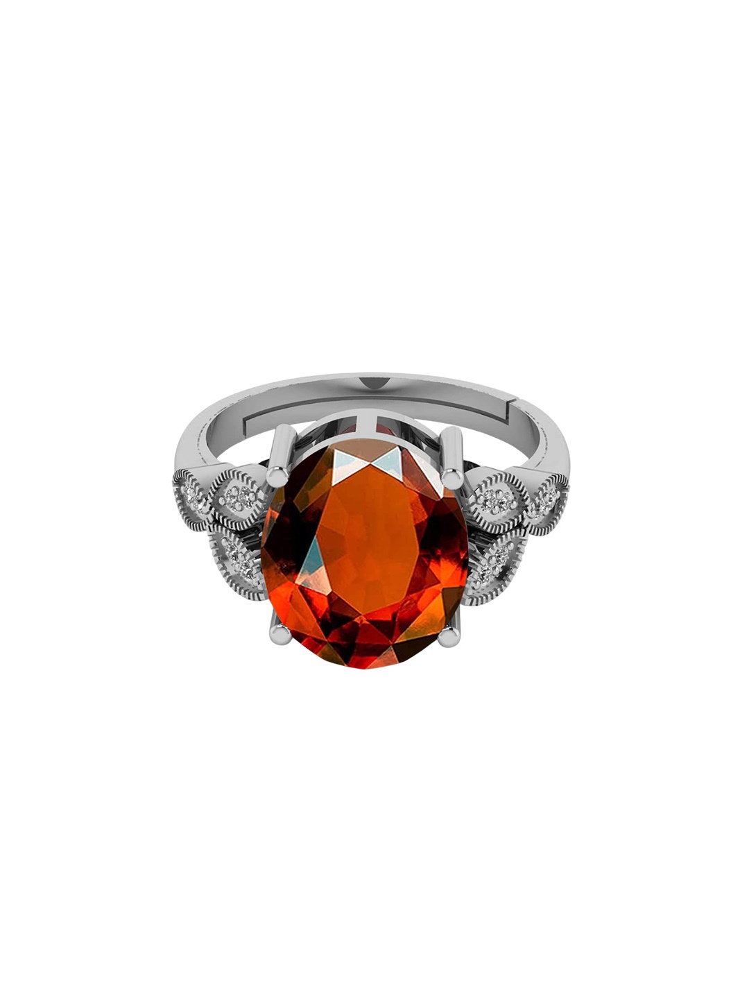 

LMDPRAJAPATIS Unisex 8.00 Ratti 7.25 Carat Natural Cylone Gomed Stone Certified Silver Ring For Men And Women's, Brown
