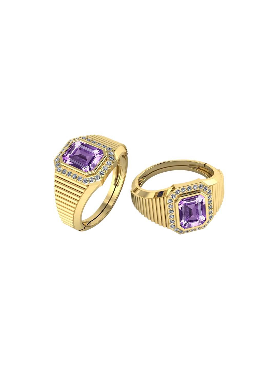 

LMDPRAJAPATIS Unisex Embellished Ring, Purple