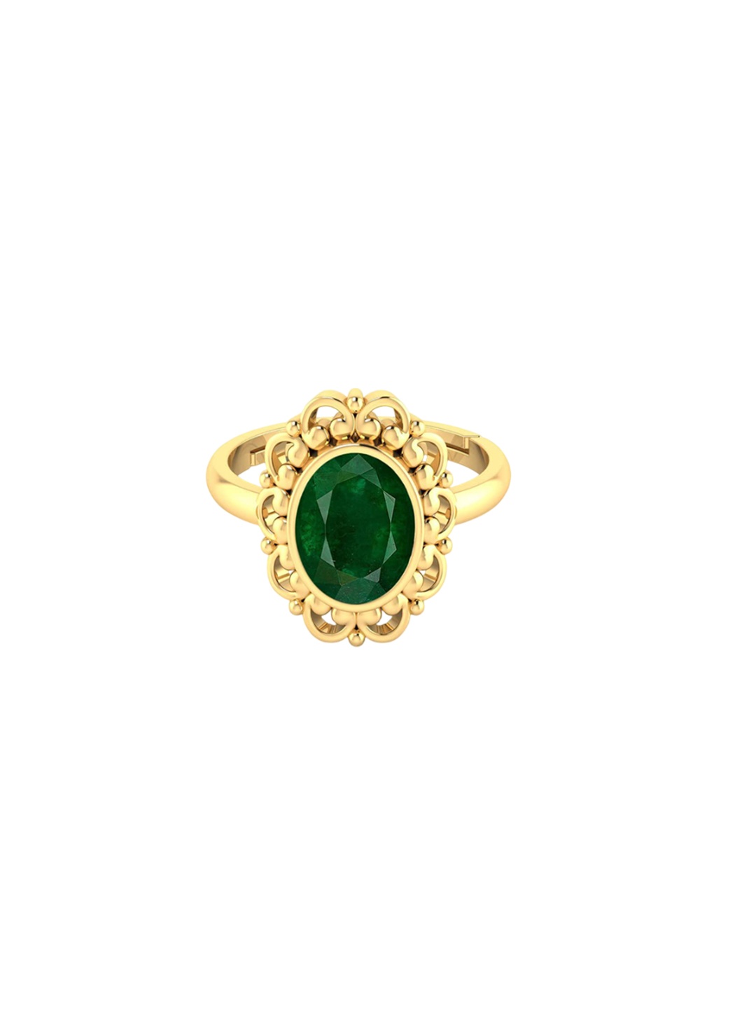 

LMDPRAJAPATIS Unisex Embellished Ring, Green