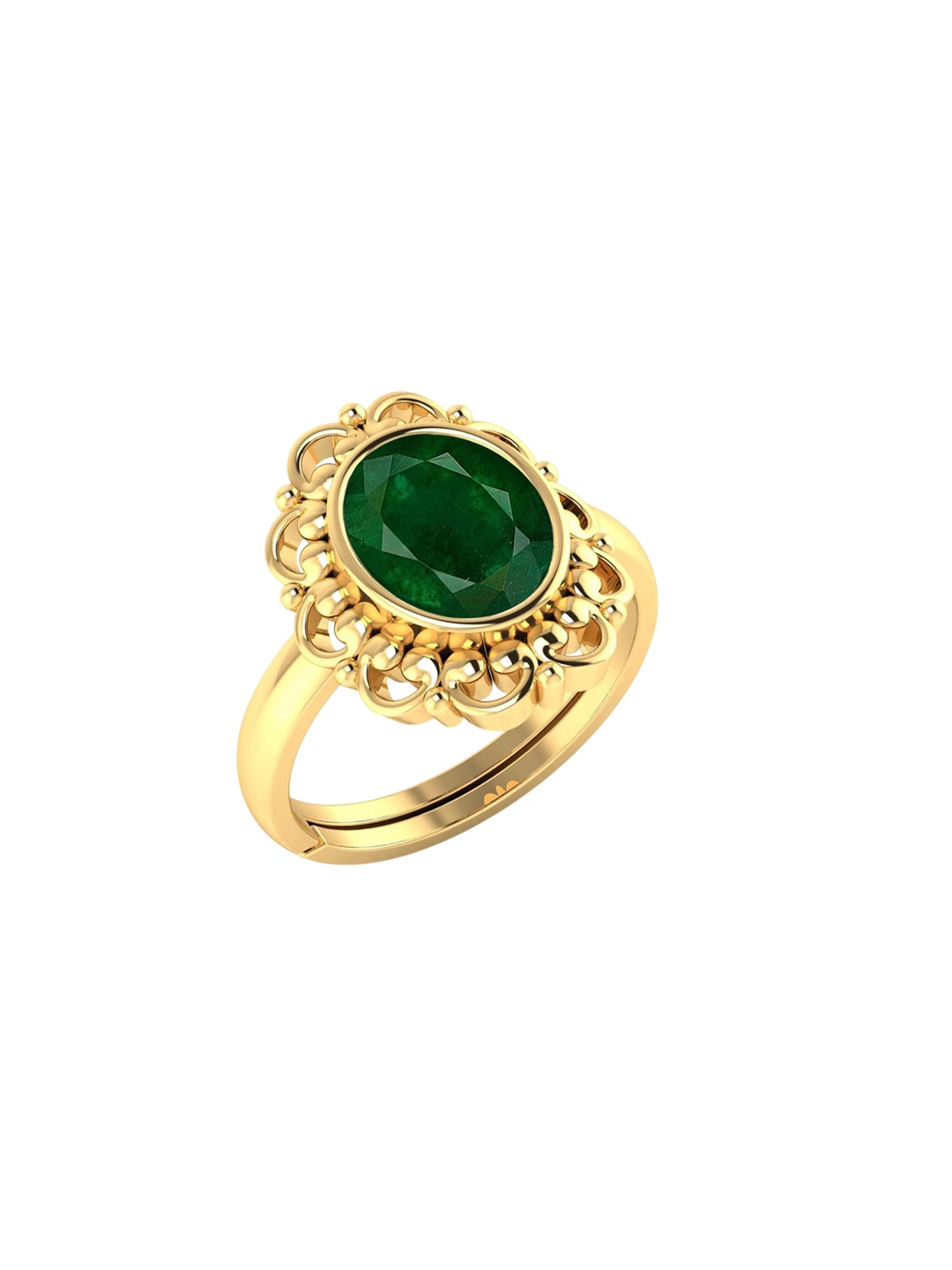 

LMDPRAJAPATIS Unisex Embellished Ring, Green