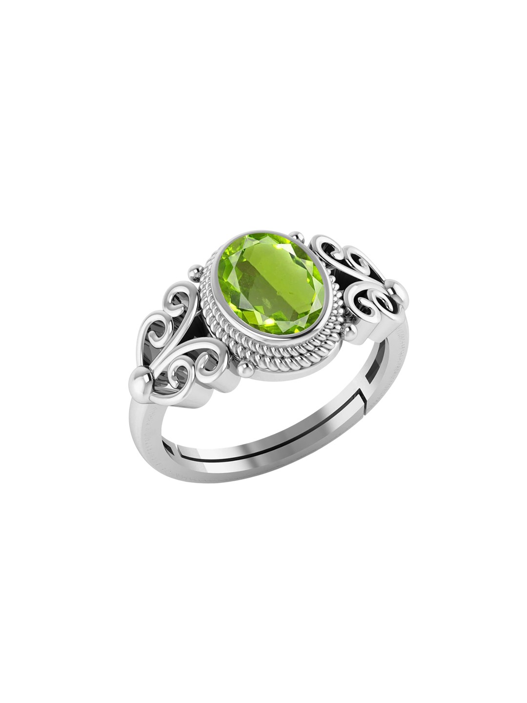 

LMDPRAJAPATIS Unisex Embellished Ring, Silver