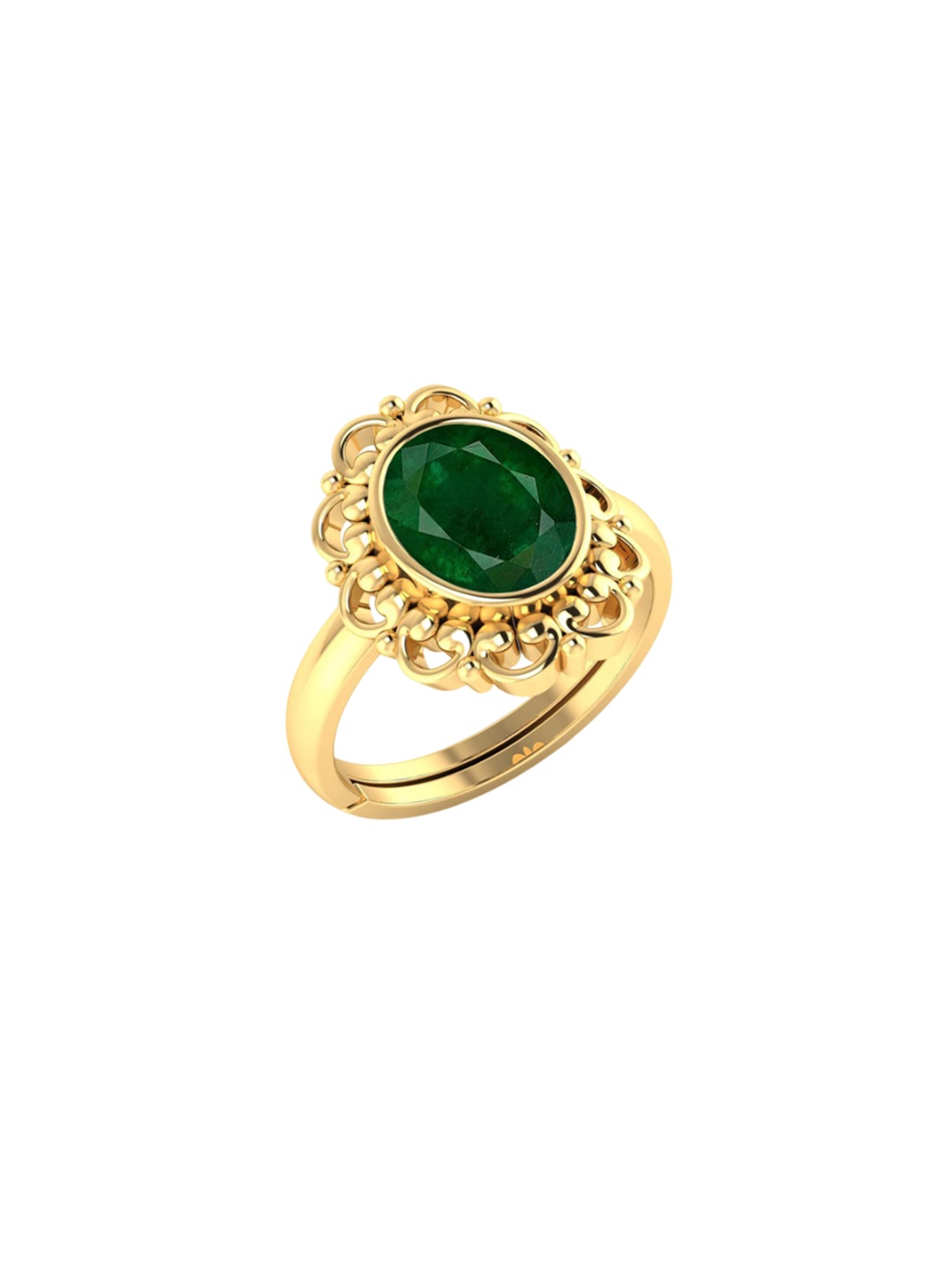 

LMDPRAJAPATIS Unisex Embellished Ring, Green