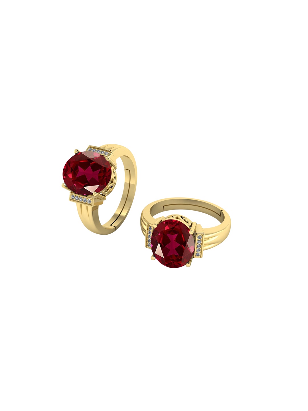 

LMDPRAJAPATIS Unisex Embellished Ring, Red