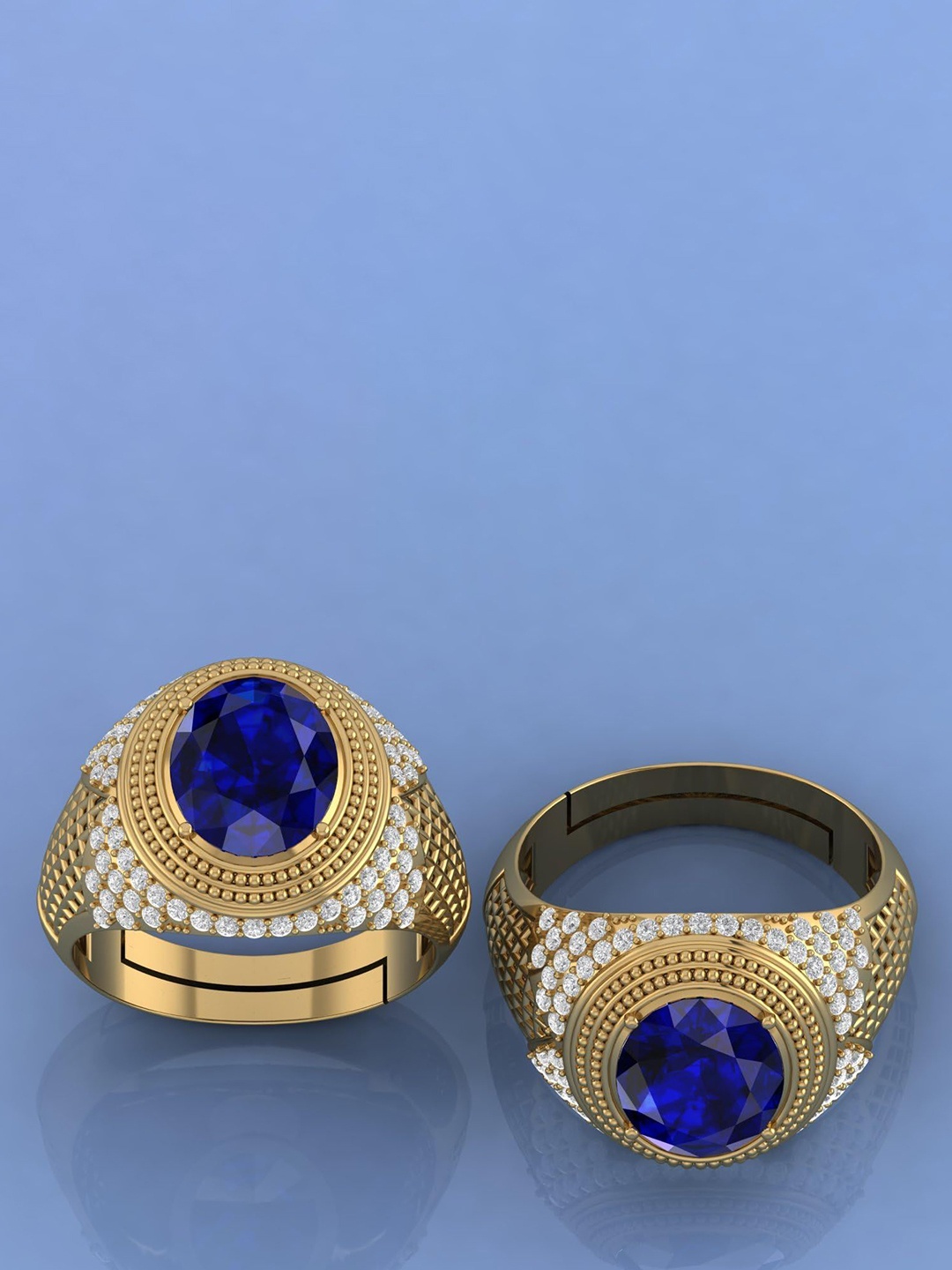 

LMDPRAJAPATIS Unisex Embellished Ring, Gold