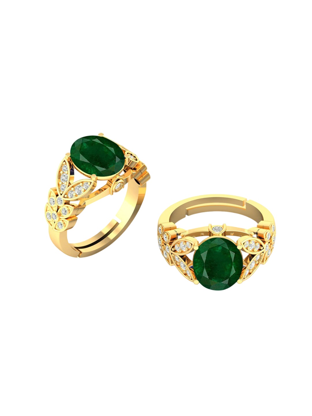 

LMDPRAJAPATIS Unisex Embellished Ring, Green