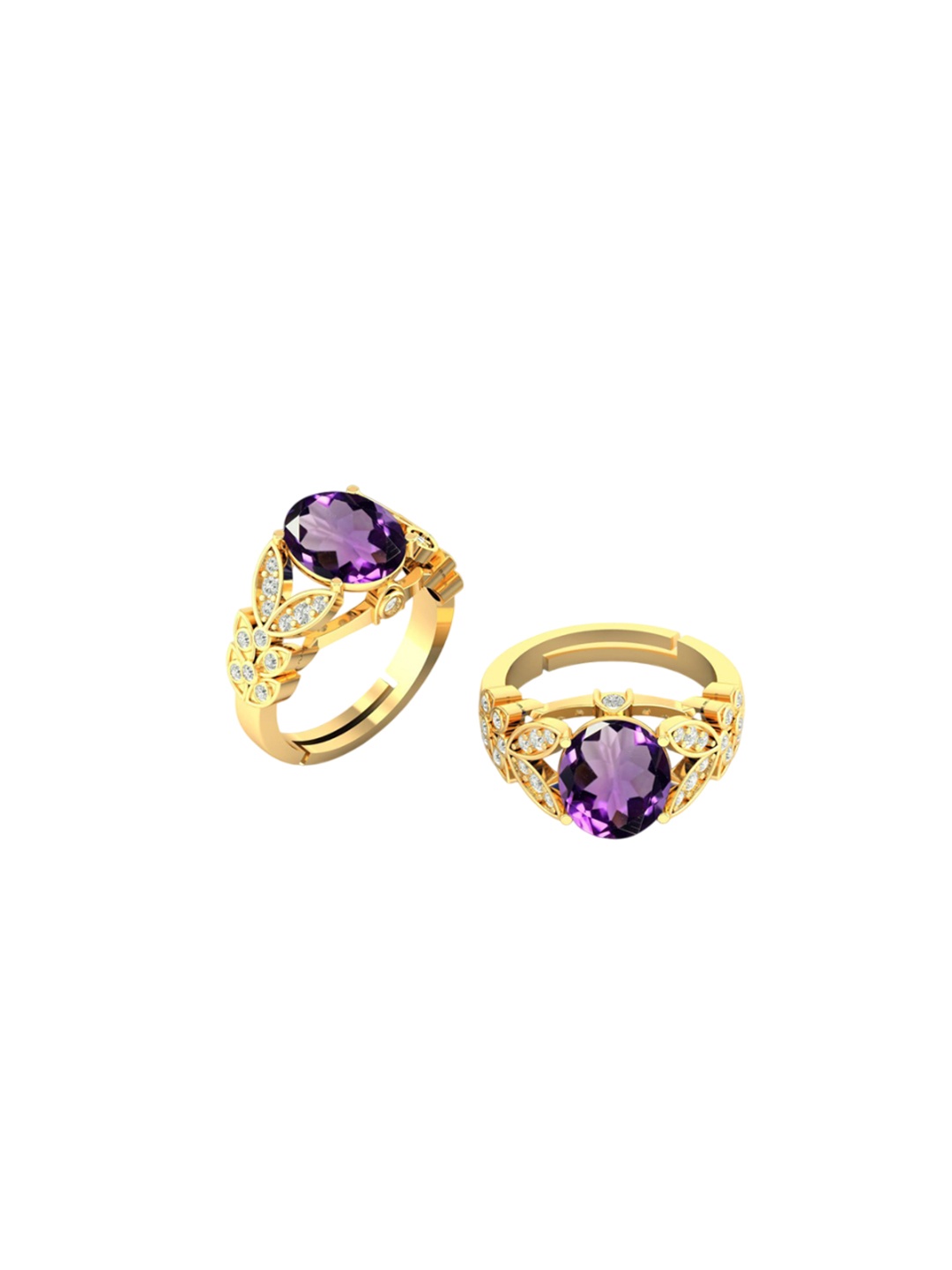 

LMDPRAJAPATIS Unisex Embellished Ring, Gold