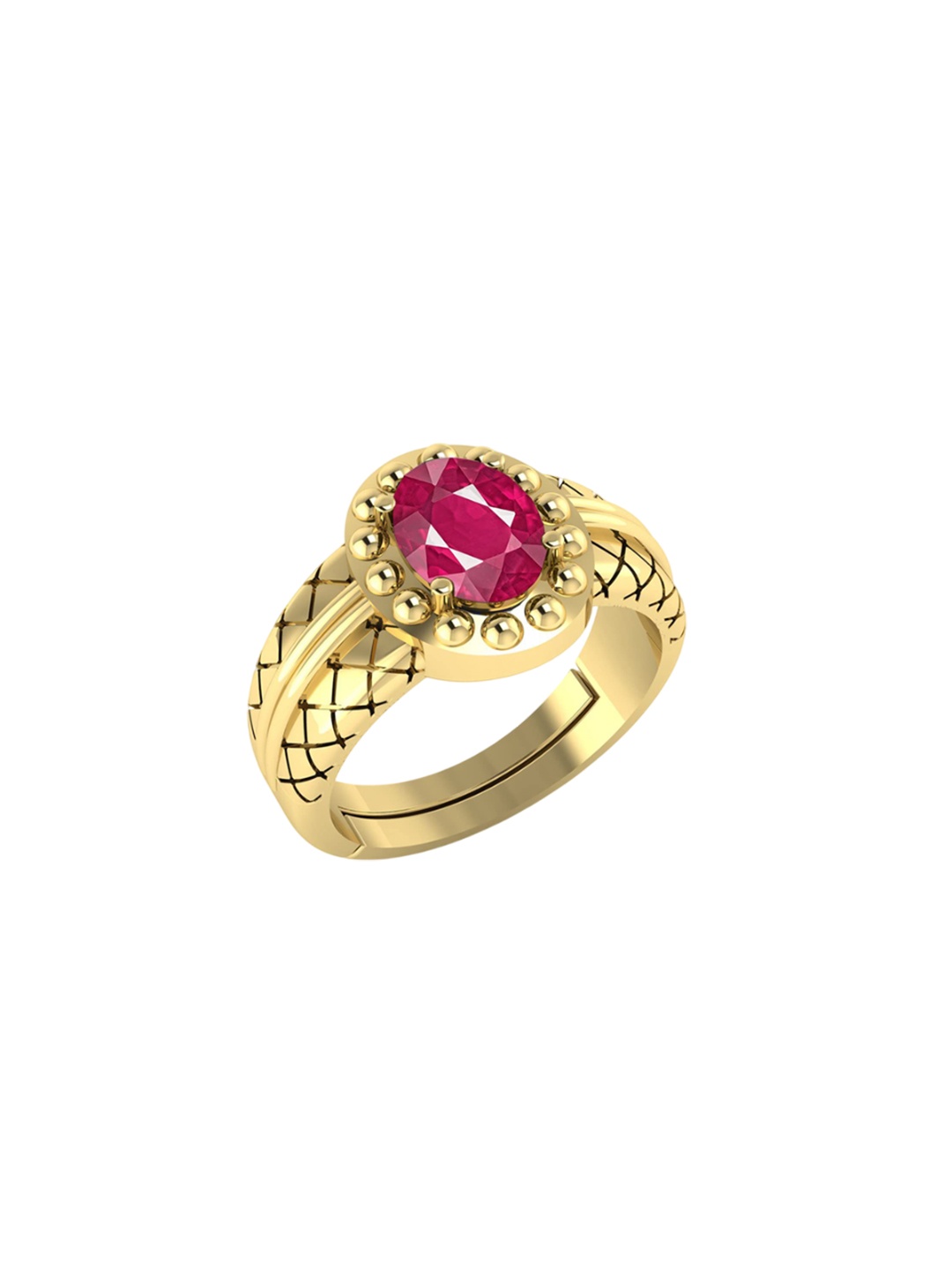 

LMDPRAJAPATIS Unisex Embellished Ring, Red