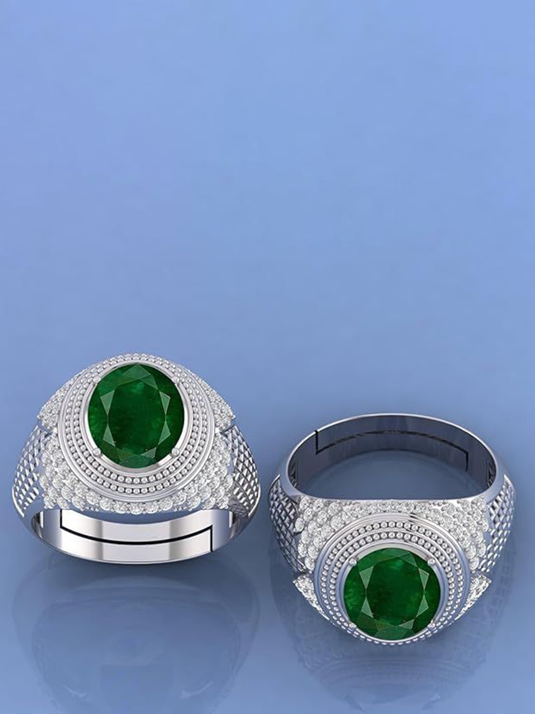 

LMDPRAJAPATIS Unisex Embellished Ring, Green