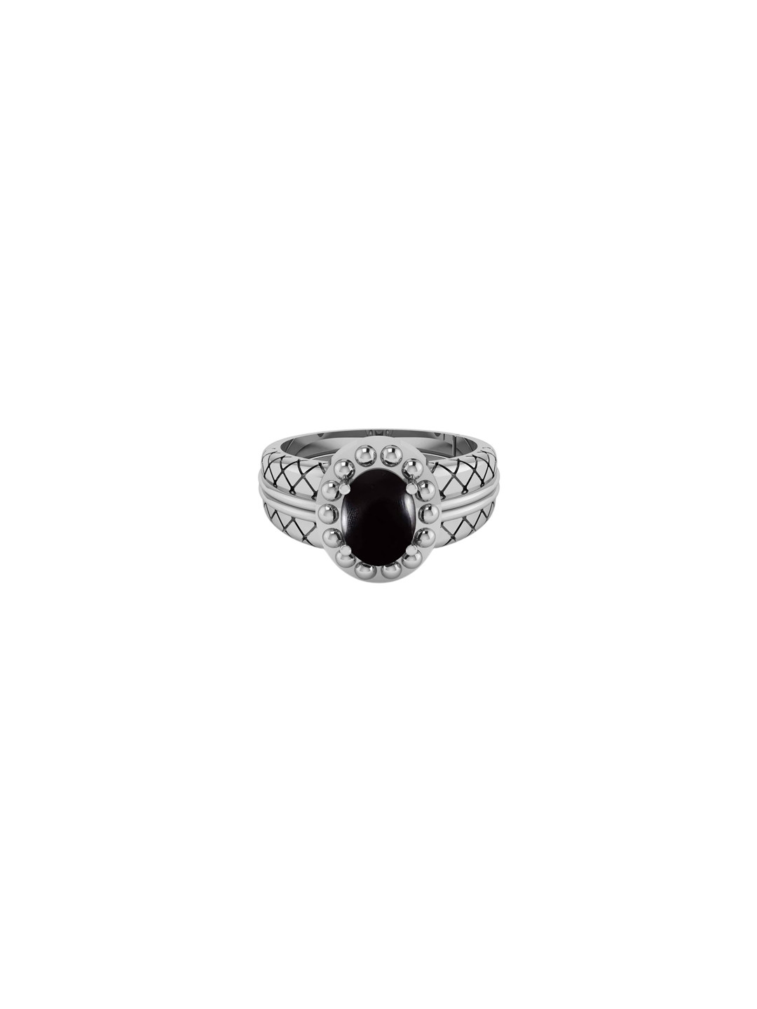

LMDPRAJAPATIS Unisex Embellished Ring, Black