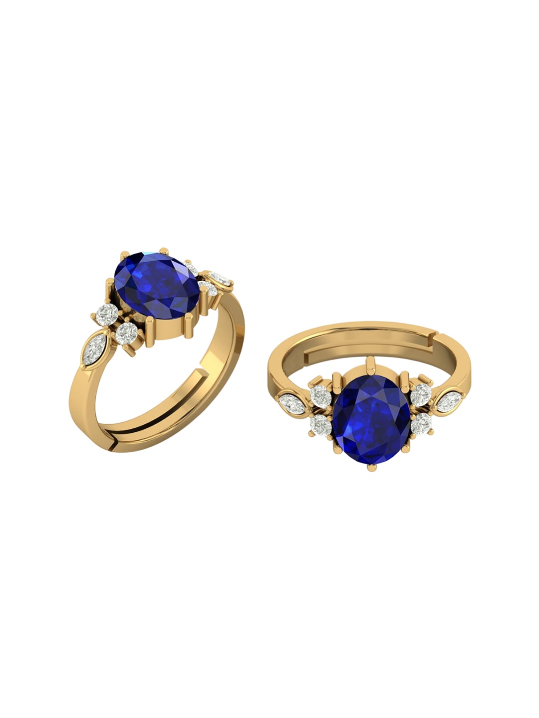 

LMDPRAJAPATIS Unisex Embellished Ring, Blue