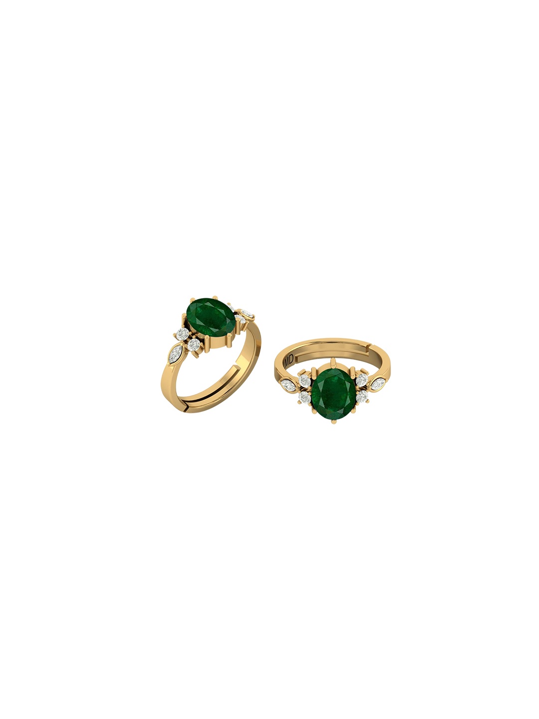 

LMDPRAJAPATIS Unisex Embellished Ring, Green