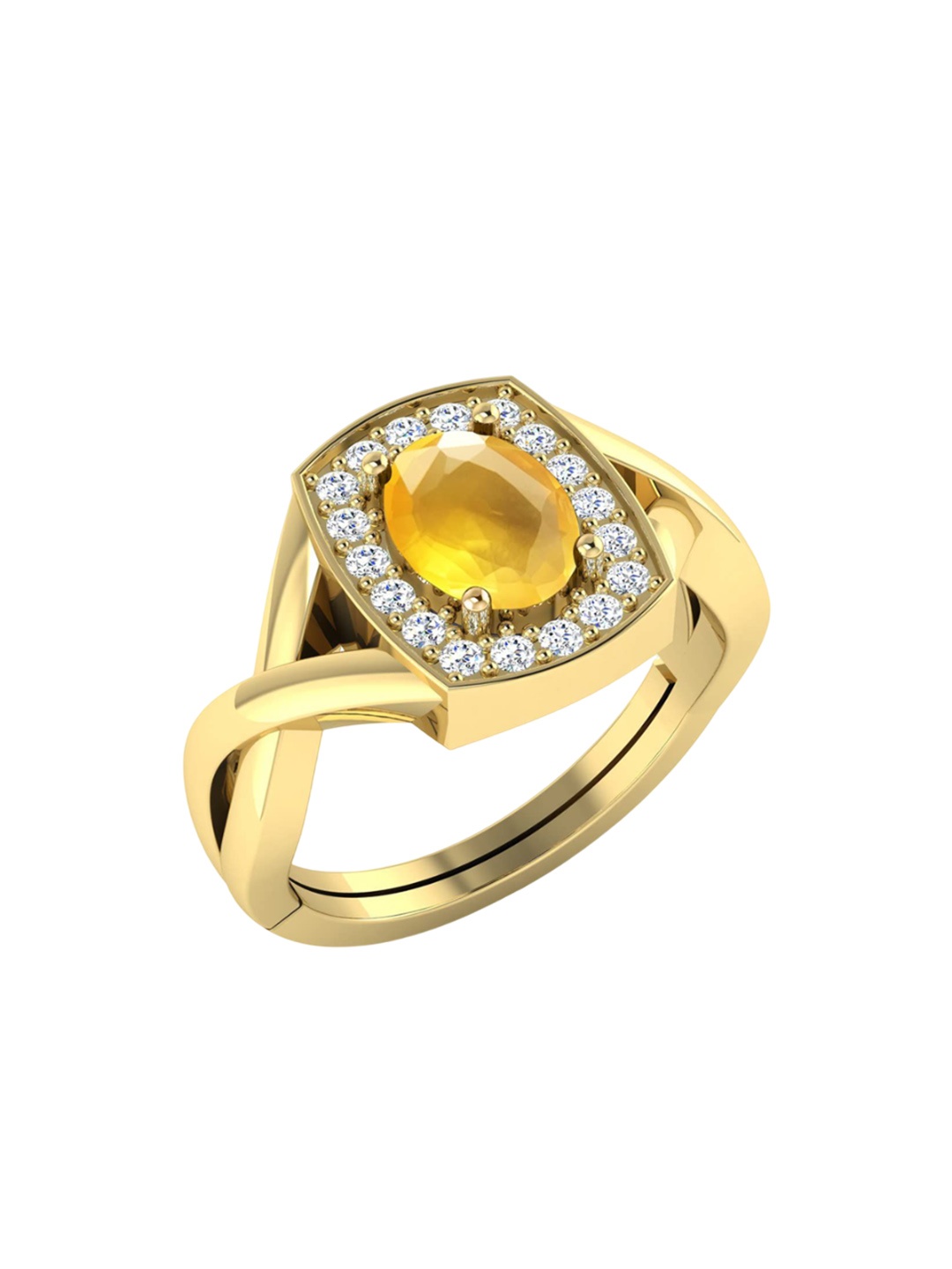 

LMDPRAJAPATIS Unisex Embellished Ring, Yellow