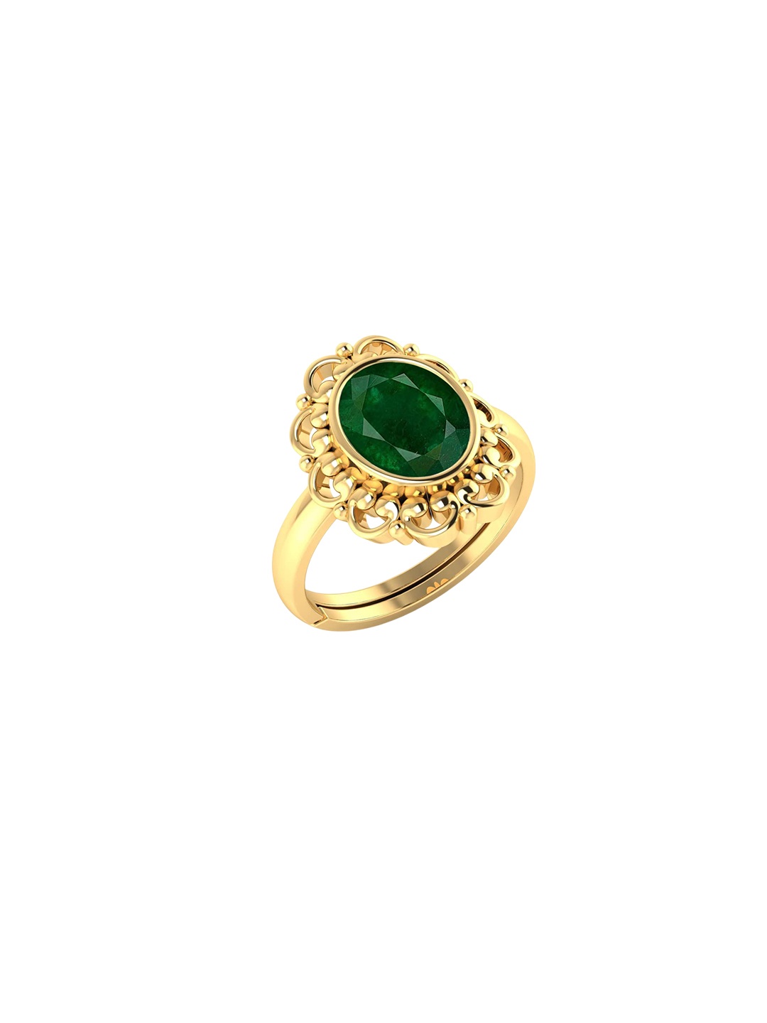 

LMDPRAJAPATIS Unisex Embellished Ring, Green