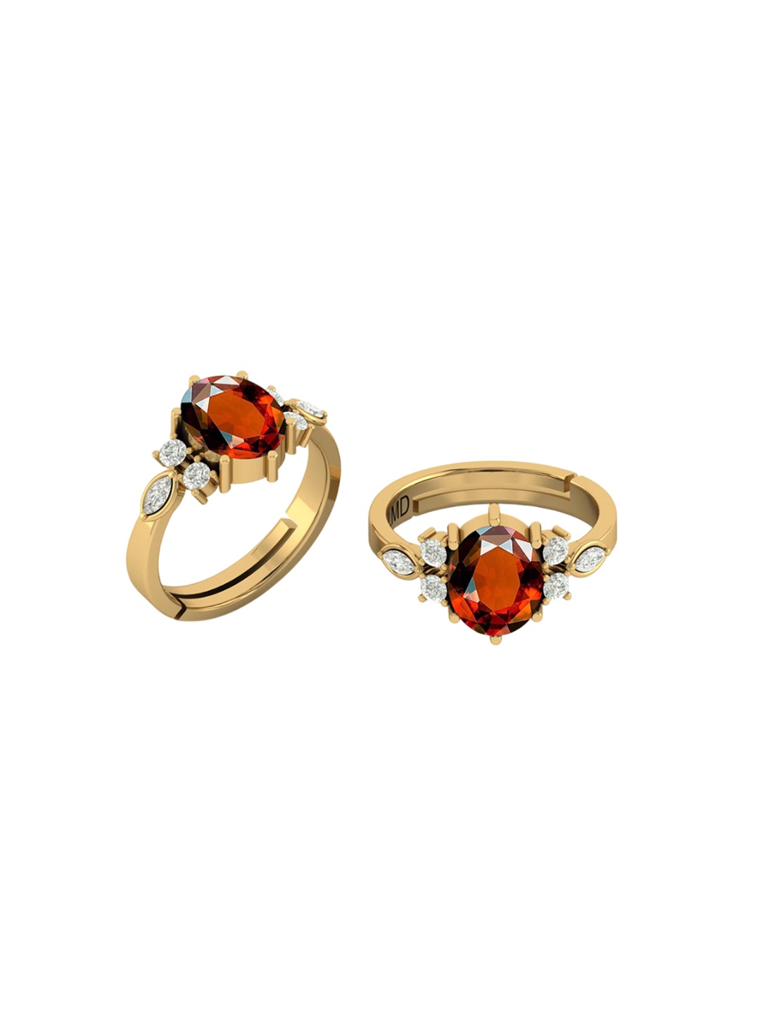 

LMDPRAJAPATIS Unisex Embellished Ring, Brown