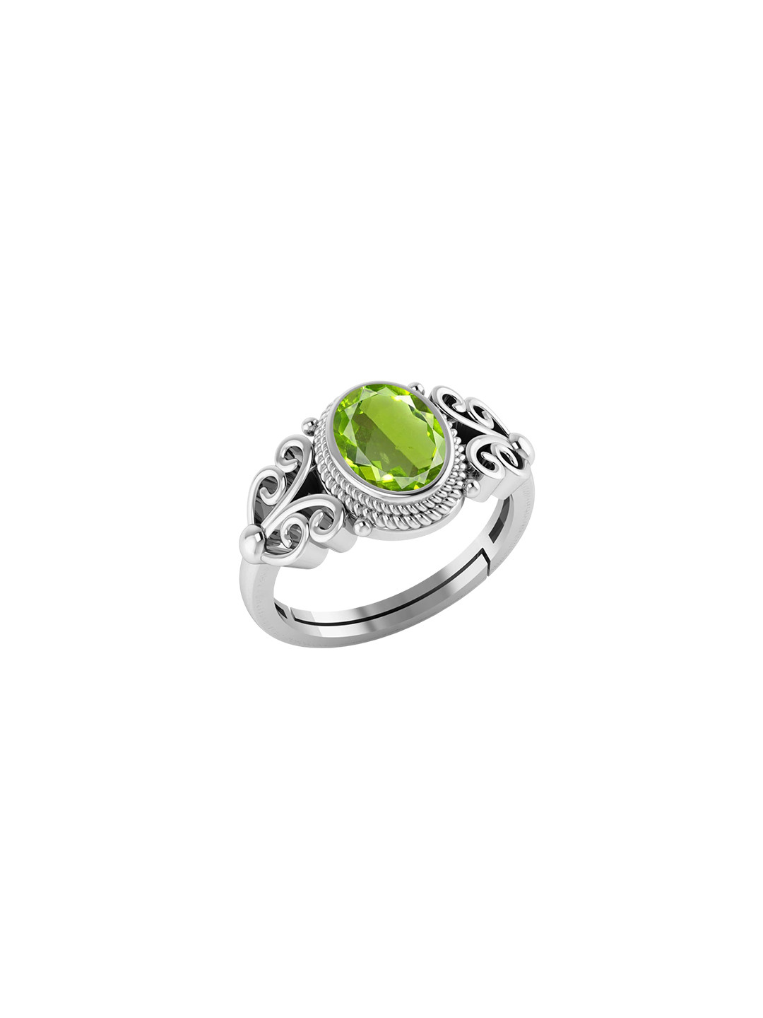

LMDPRAJAPATIS Unisex Embellished Ring, Silver