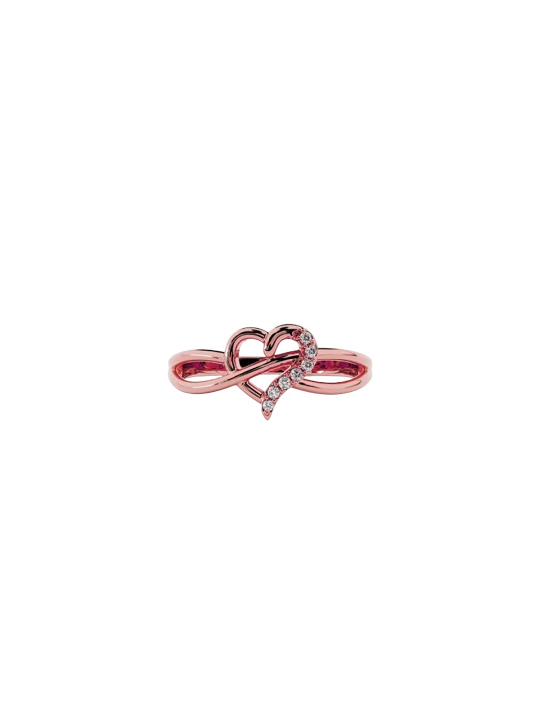

LMDPRAJAPATIS Unisex Heart Shape Cubic Zircon Style Wedding Enagement Anniversary Ring For Women Ring Size 10, Rose gold