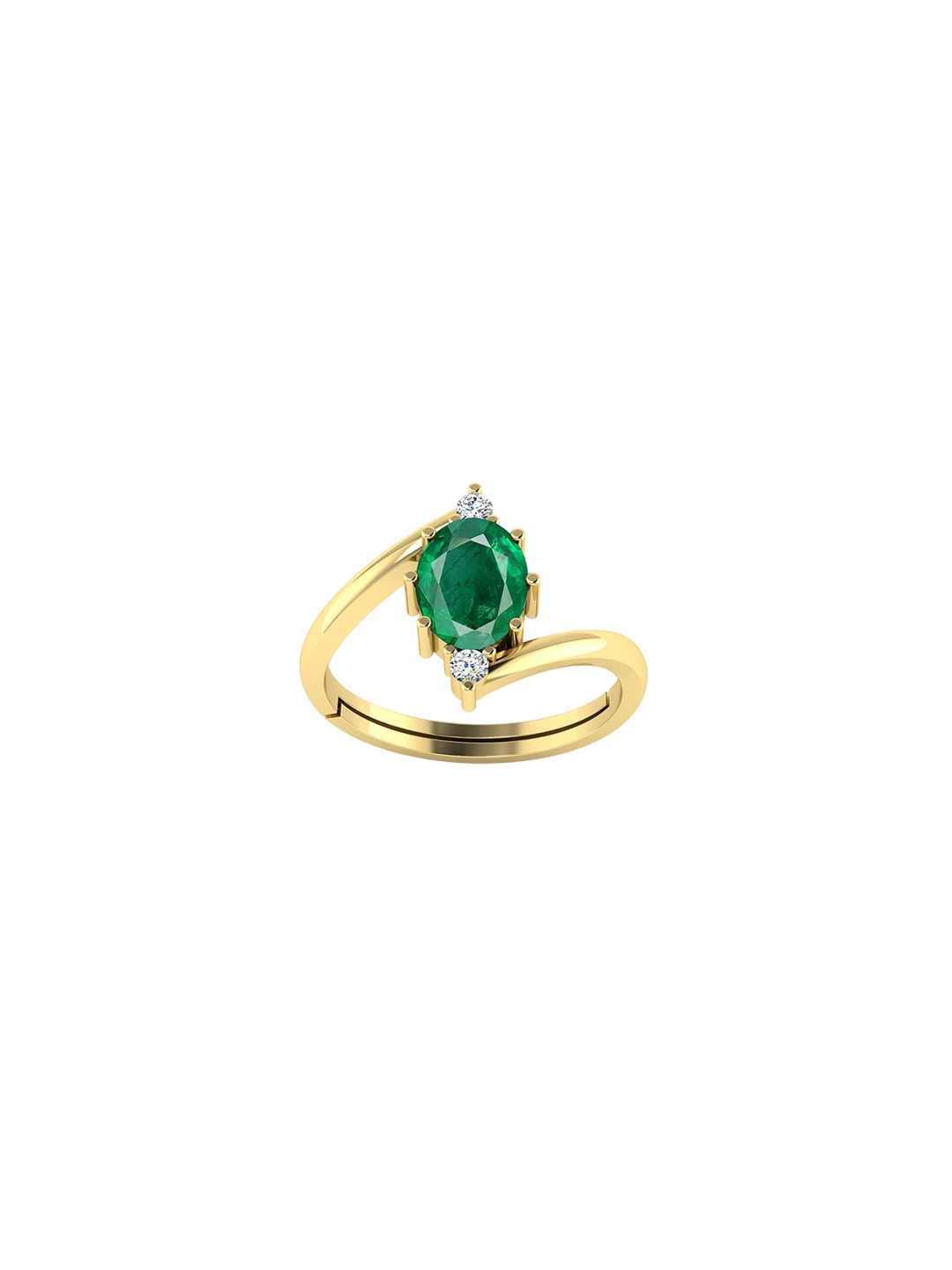 

LMDPRAJAPATIS Unisex Embellished Ring, Green