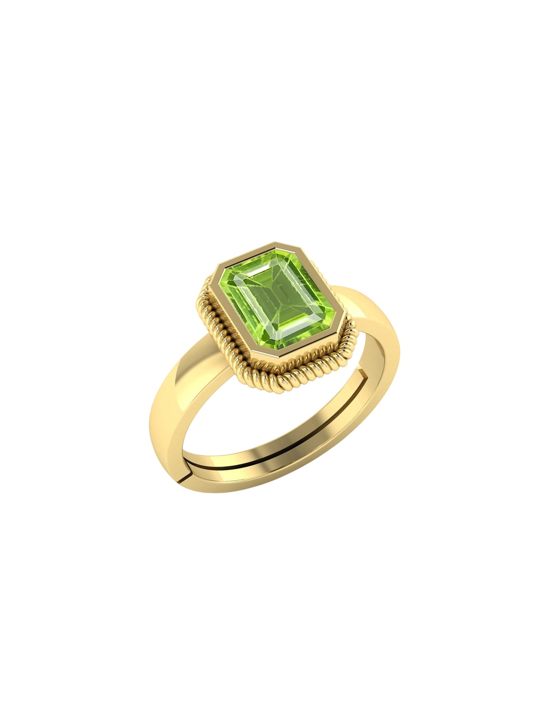 

LMDPRAJAPATIS Unisex Natural Peridot Gemstone August Birthstone Gold Plated Ring For Women And Men (4.25 Ratti), Silver