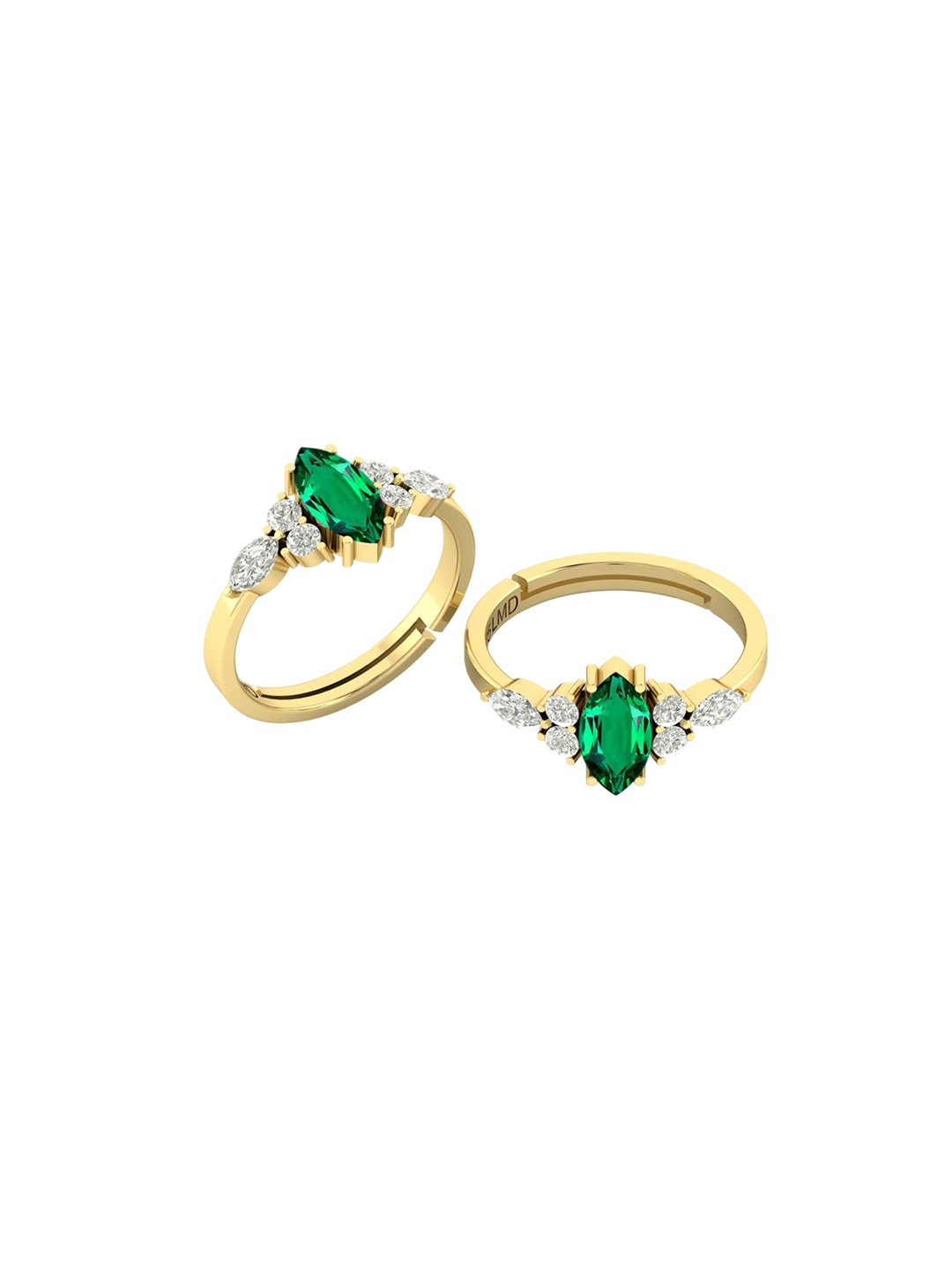 

LMDPRAJAPATIS Unisex Embellished Ring, Green