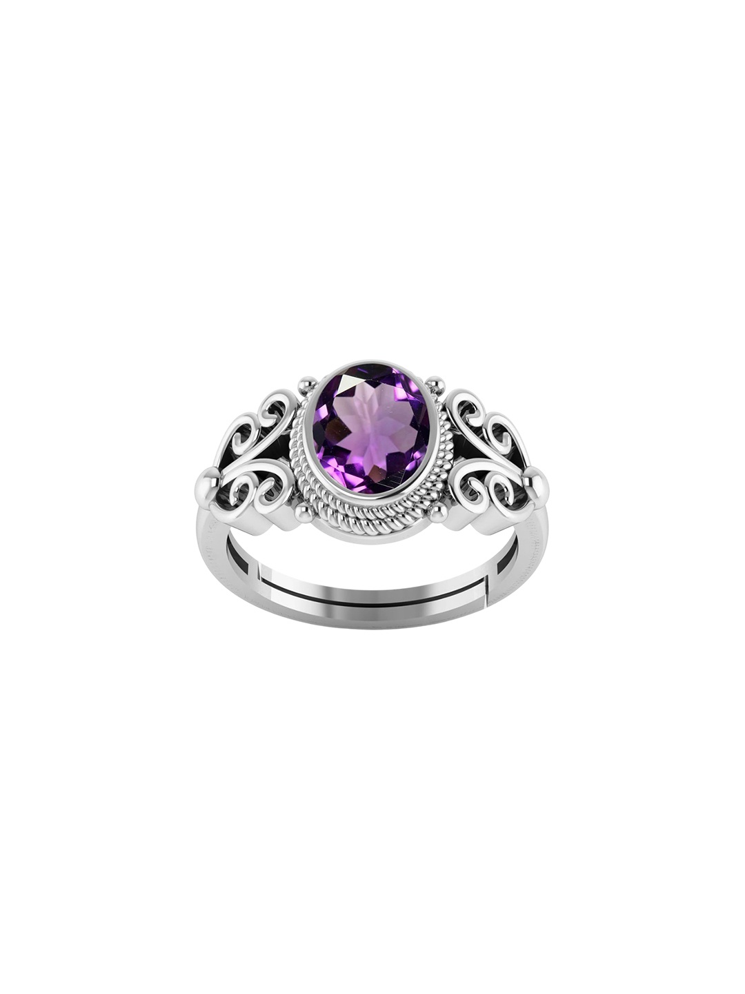 

LMDPRAJAPATIS Unisex Embellished Ring, Silver