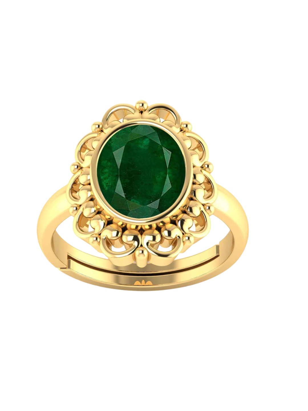 

LMDPRAJAPATIS Unisex Embellished Ring, Green