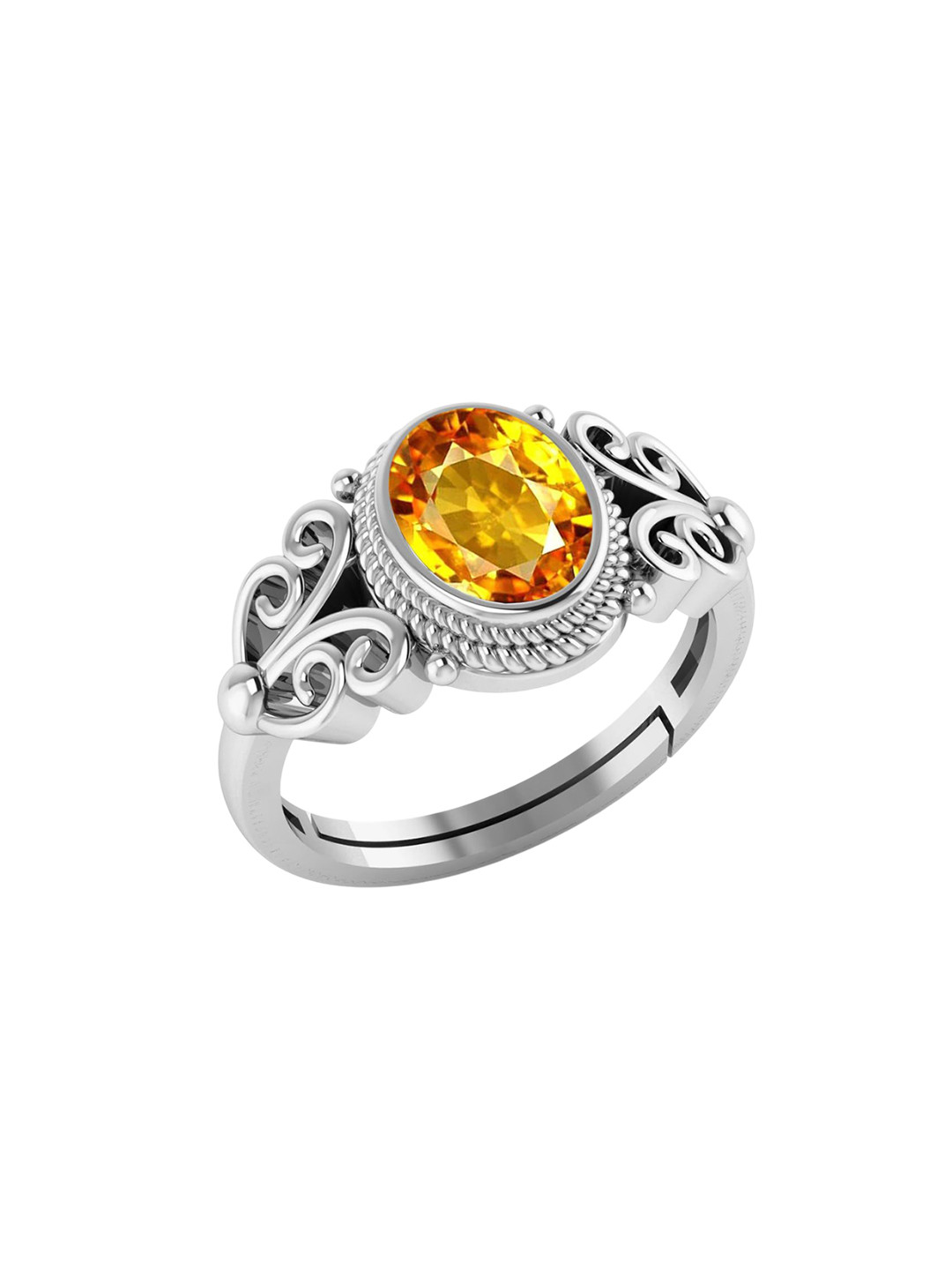 

LMDPRAJAPATIS Unisex Embellished Ring, Silver